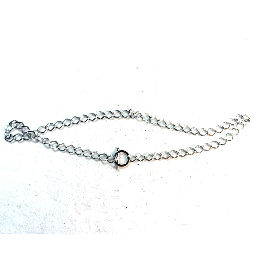 Silver Metal Chain Belt Womens 36  Skinny Toggle Buckle Waist Belt Statement